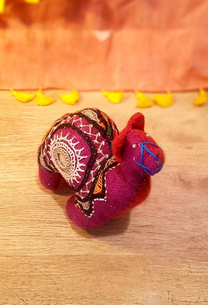 Hand Embroidered Dark Purple Camel, Kala Raksha 
